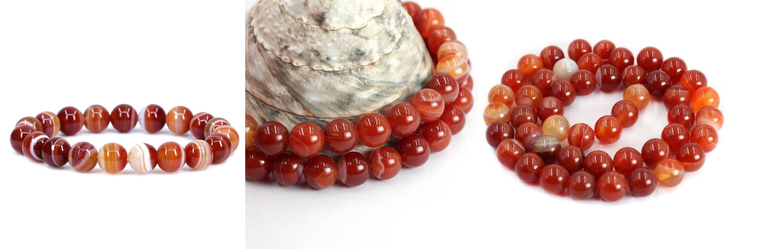 Red Agate Bracelet Natural Stone Beads Nacrystal