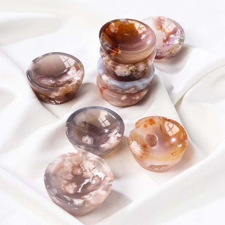 Sakura Flower Agate Bowl Natural Stone Nacrystal