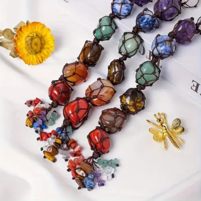 7 Chakra Tumble Stone Pendant Hanging Jewlery for Fengshui 4
