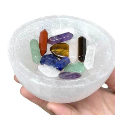 Morocco Selenite Crystal Charging Bowl for Cleanse Recharge 4