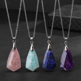 Faceted Crystal Pendant Necklace Bulk 12