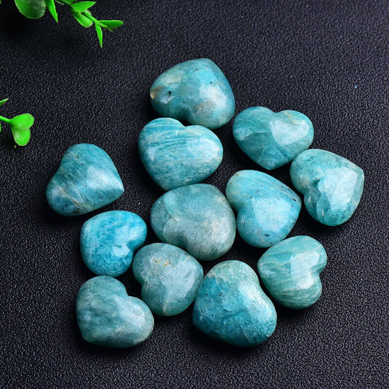 Amazonite Stone Heart Healing Crystals