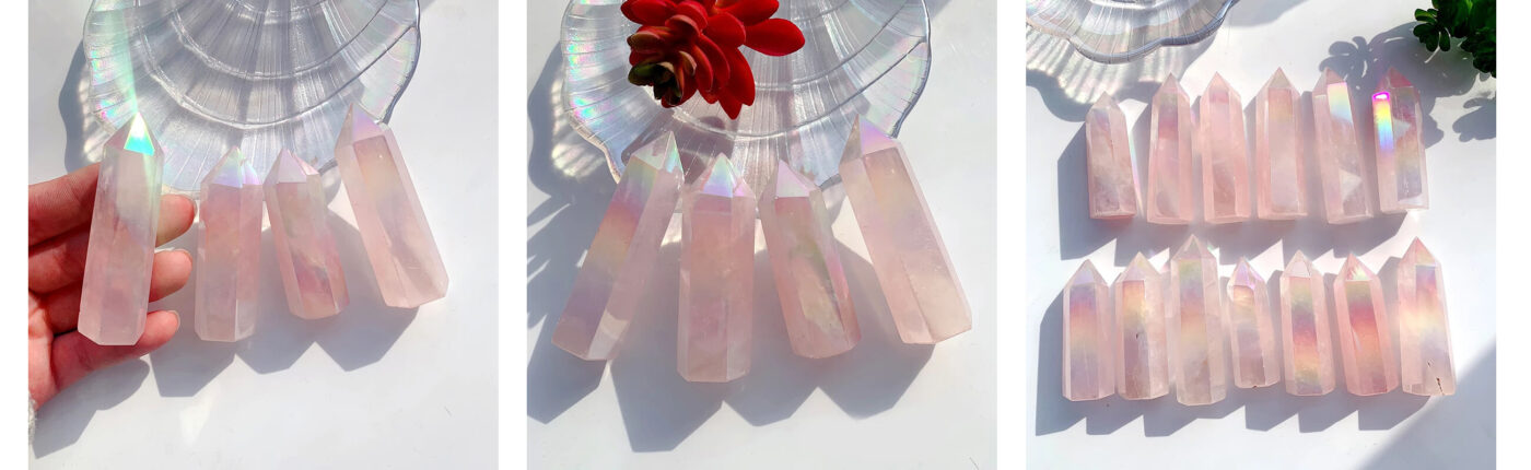 Angel Aura Rose Quartz Tower Wholesale Crystals