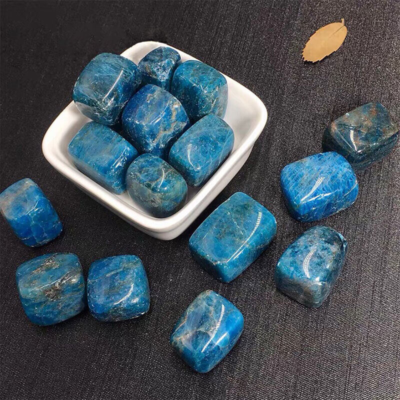 Natural Blue Apatite Square Energy Stone