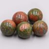 Natural green red unakite sphere stone