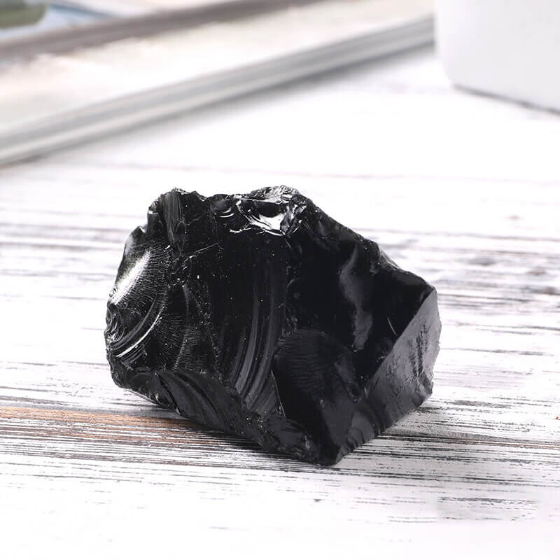 black obsidian stones