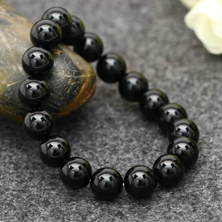 Black Obsidian Bracelet Chain Irregular Beads - nacrystal.com