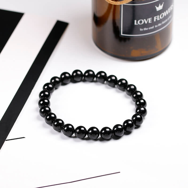 black obsidian bracelet beads