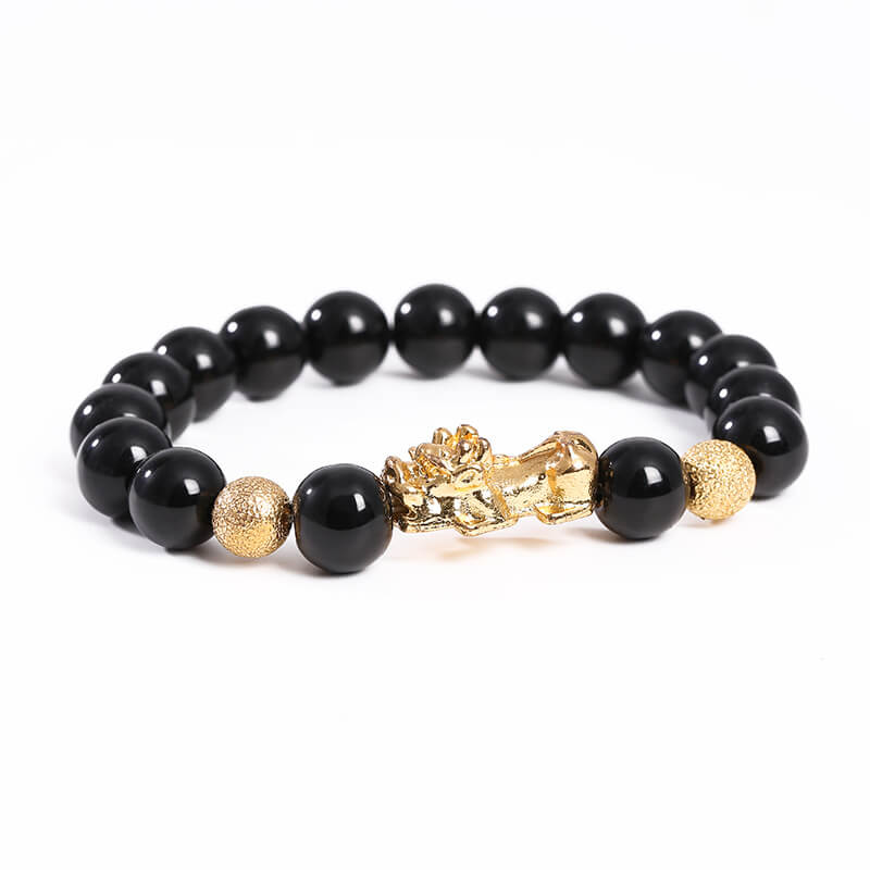Attract Wealth Good Luck Feng Shui Pixiu Bracelet Obsidian Beads Women Men  Gift | eBay
