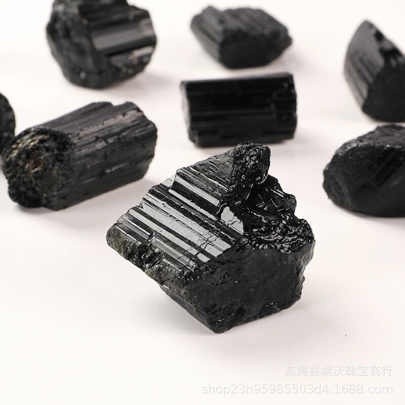 black tourmaline raw stone