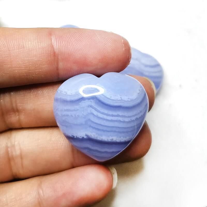 blue lace agate heart