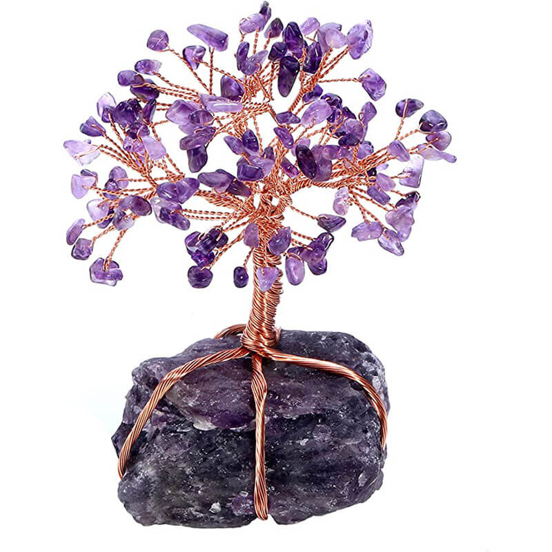 Crystal Tree Wire Wrapped Natural Stone Base - nacrystal.com