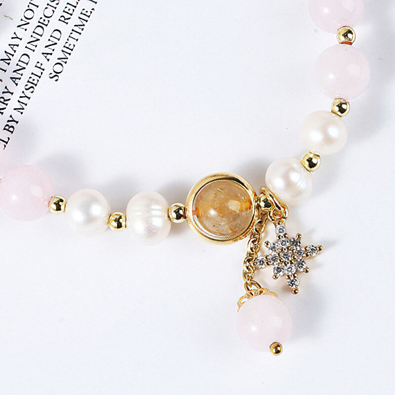rose quartz bracelet pearl Beads