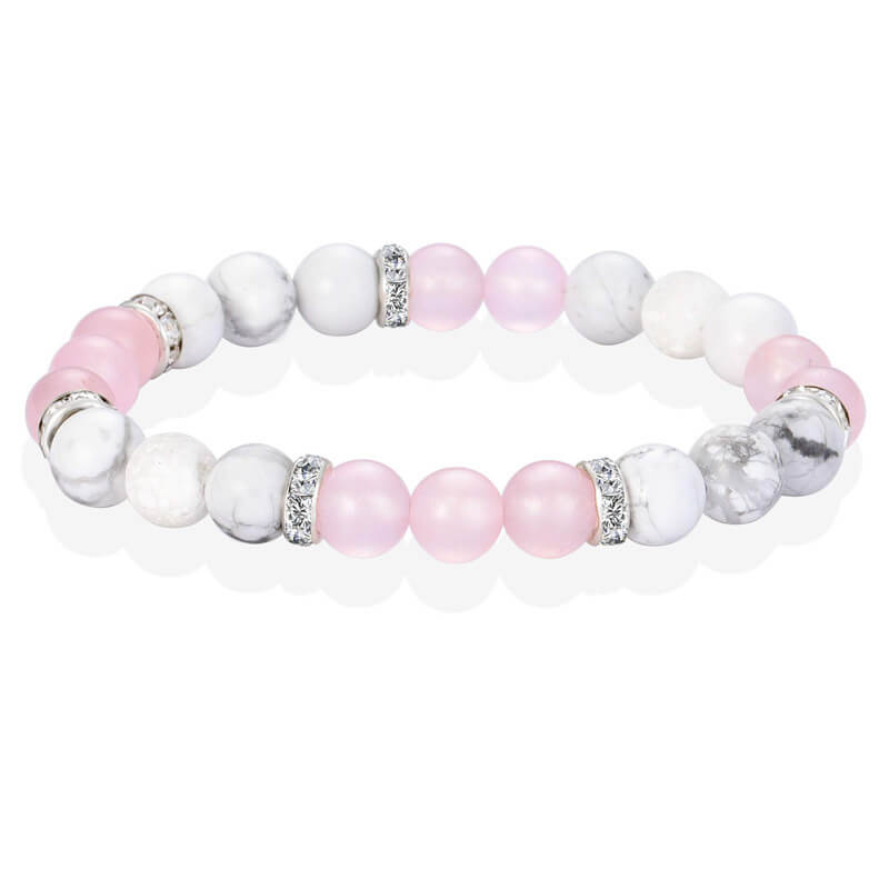 rose quartz bracelet white lava
