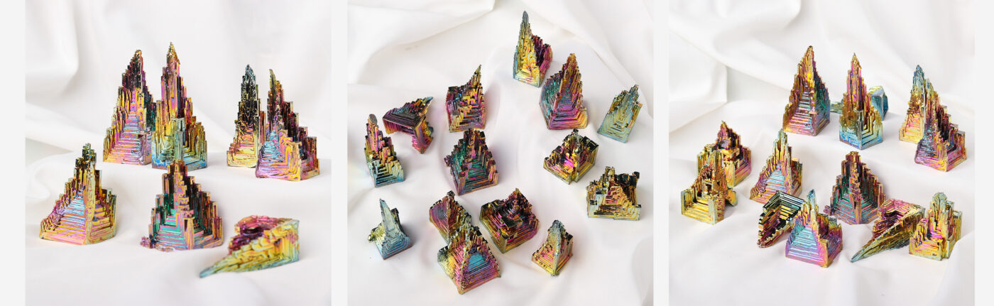 Natural Bismuth Crystals Metal