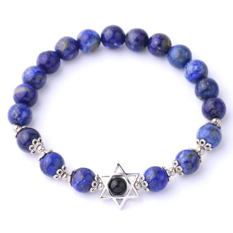 amethyst bracelet hexagram beads