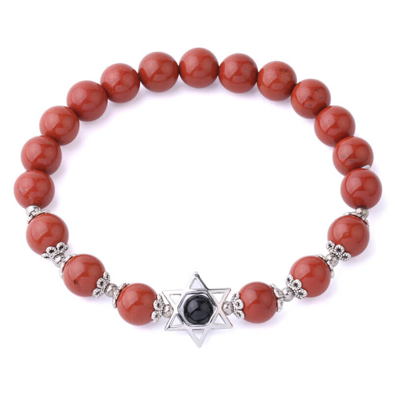 amethyst bracelet hexagram beads