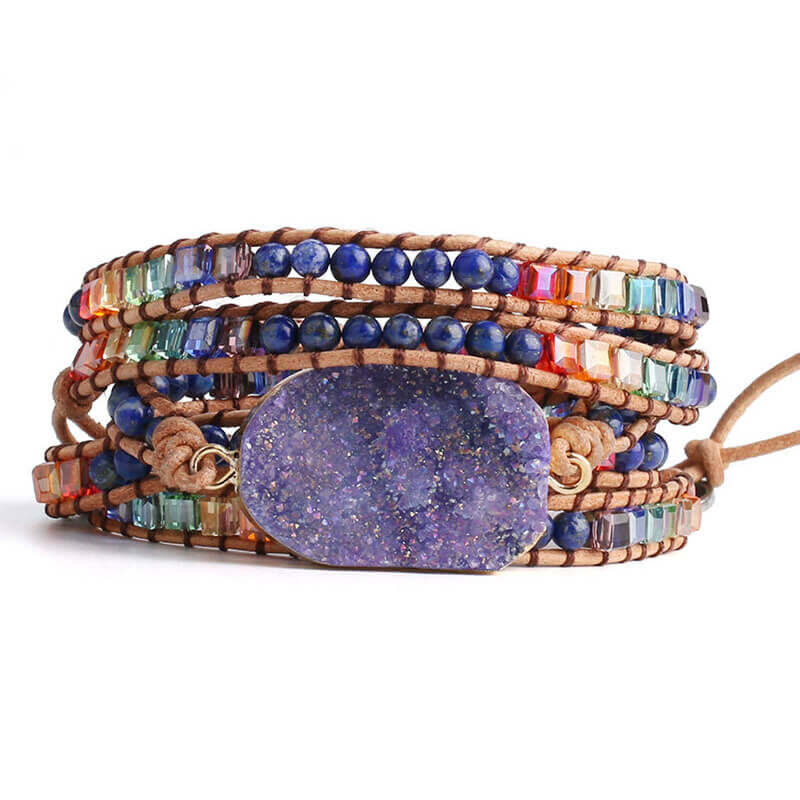 amethyst bracelet raw stone beads