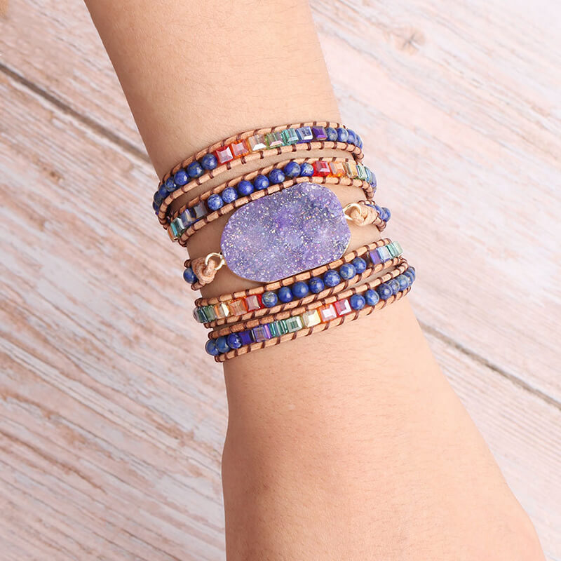 amethyst bracelet raw stone beads