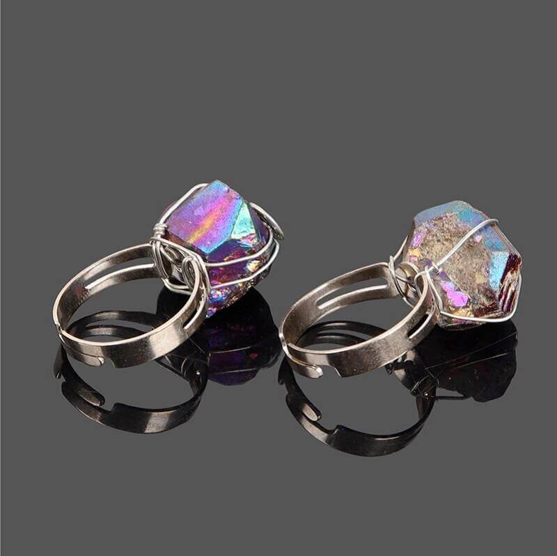 crystal auro quartz ring