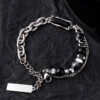 black obsidian bracelet hematite beads