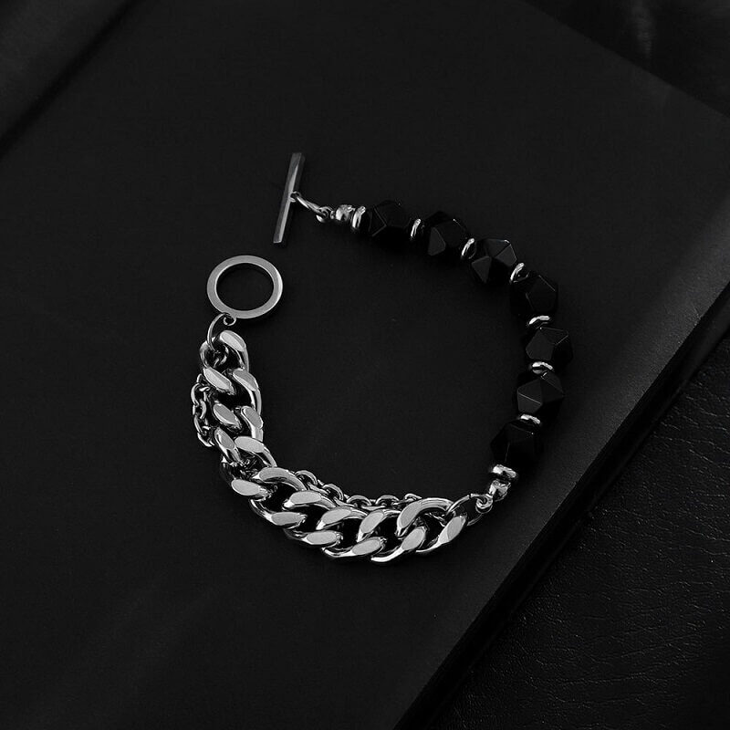 black obsidian bracelet irregular beads