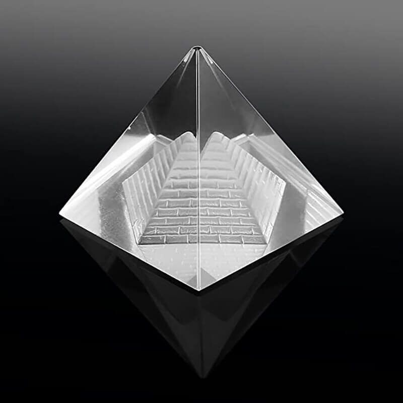 clear crystal pyramid
