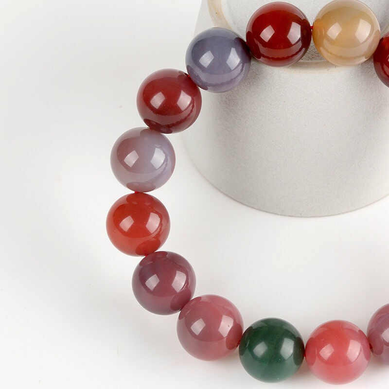 colorful agate bracelet beads