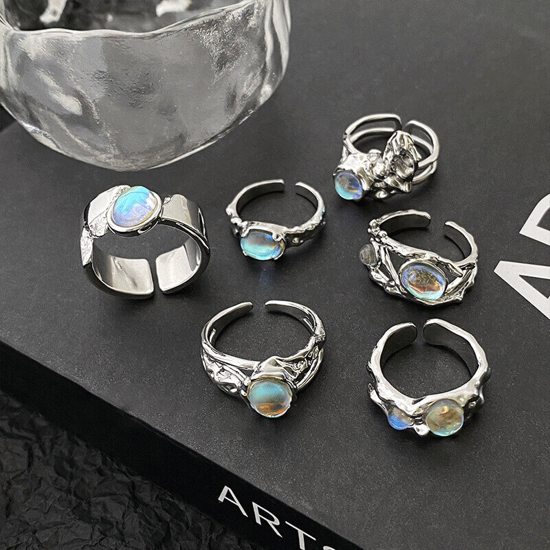 crystal ring moonstone unique design