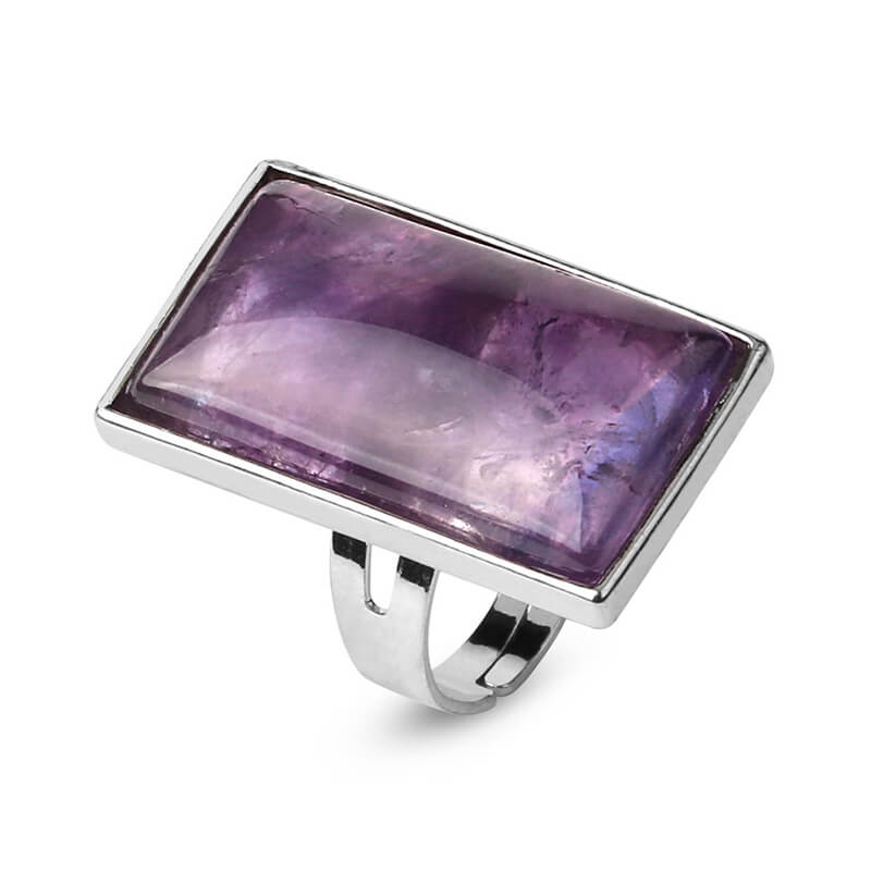 crystal ring rectangle stone