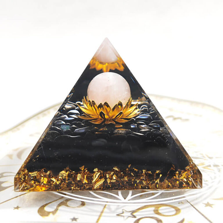 Crystal Orgone Pyramid Lotus Flower 5CM - nacrystal.com