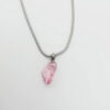rose quartz necklace irregular polished stone