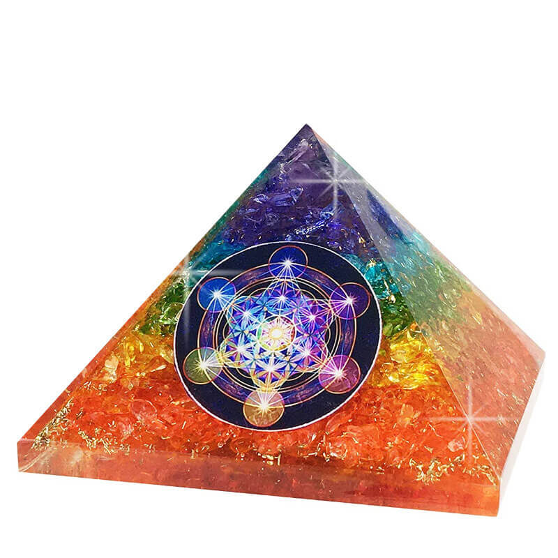 seven chakra resin pyramid