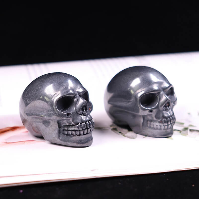 2Inch Hematite Skull Ghost Ornaments
