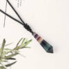 Natural Rainbow Fluorite Point Necklace Crystal