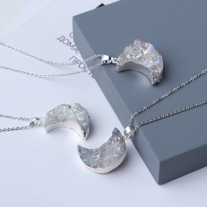 Plating Moon Cluster Necklace For Woman