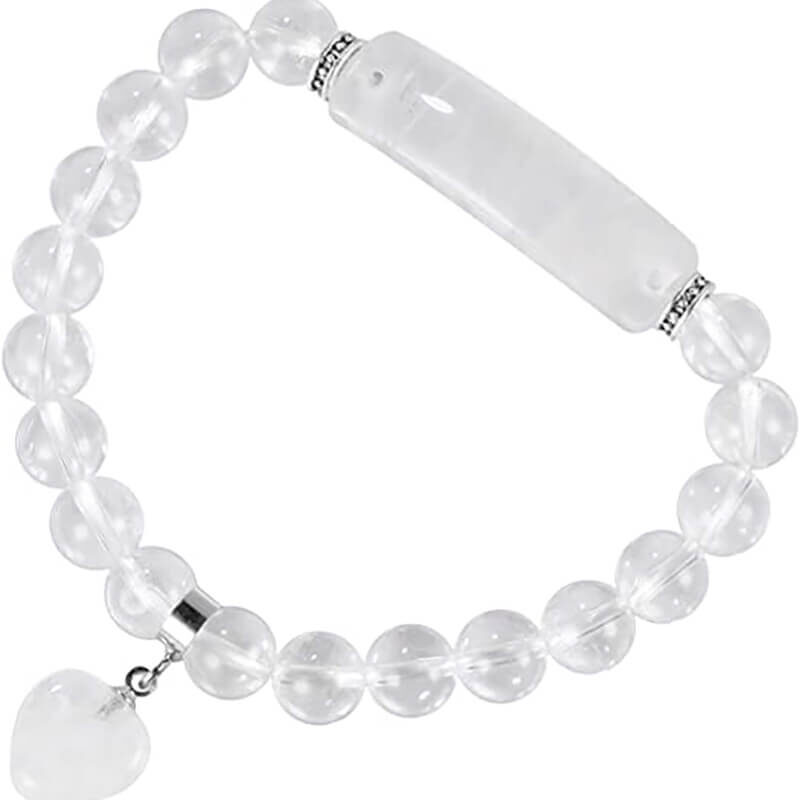 clear quartz bracelet heart