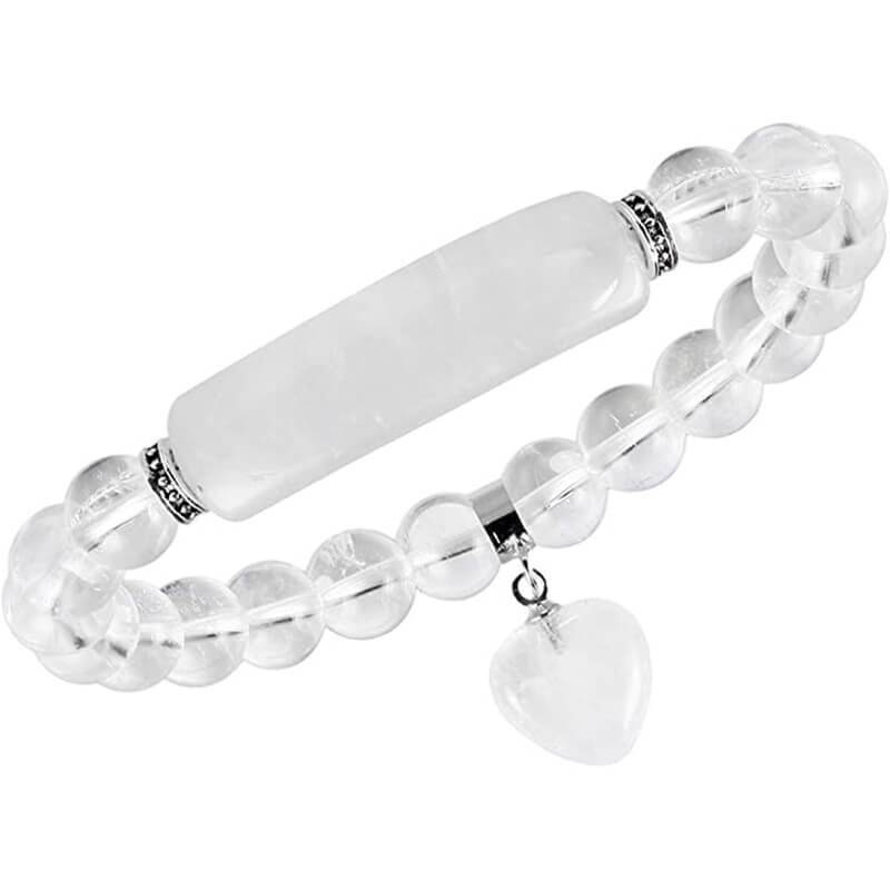 clear quartz bracelet heart