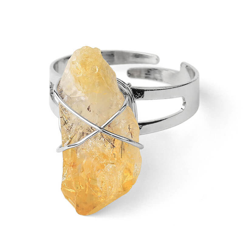 crystal ring raw citrine