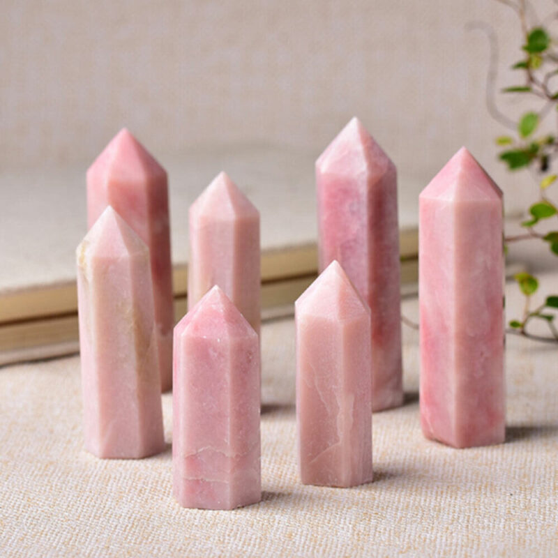 Pink Opal Tower Natural Point Wand