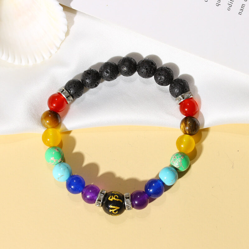 Volcanic Stone Bracelet Colourful Frosted Stone Strings