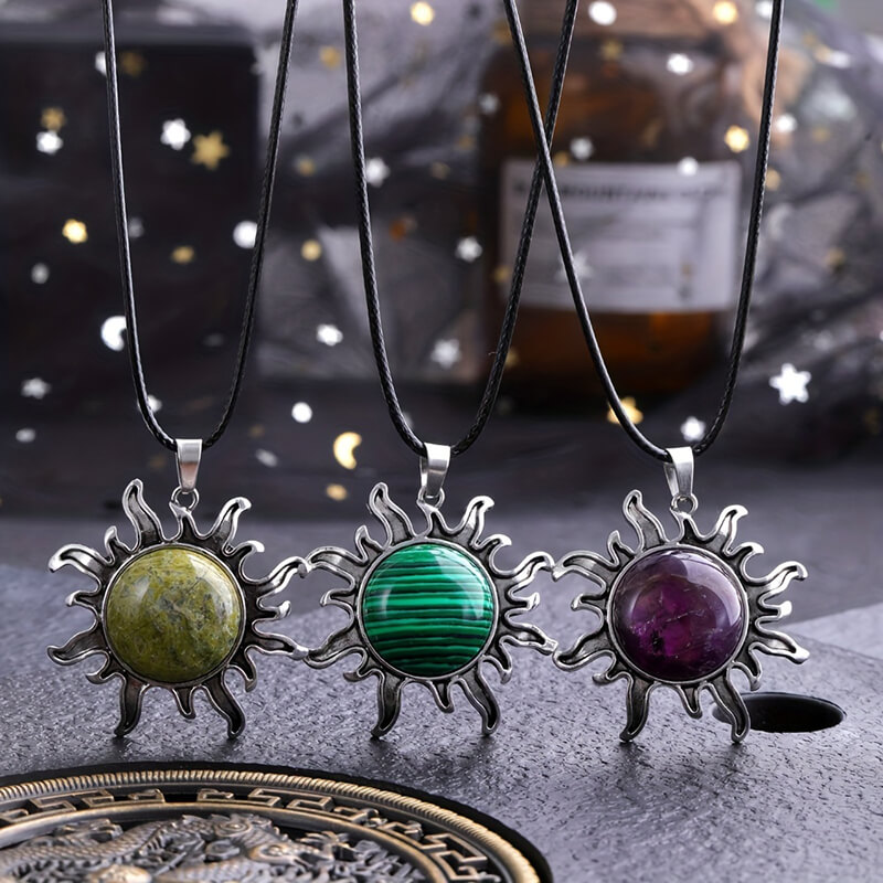 Natural Chakra Healing Crystal Necklace Tree of Life Crescent Moon Stone  Pendant | eBay