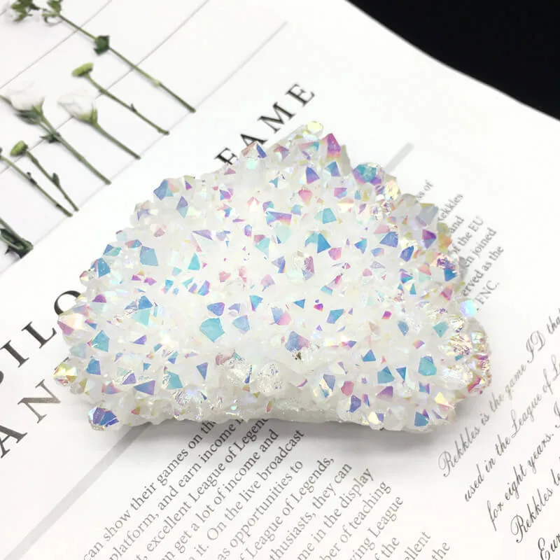 Angel Aura Quartz Cluster White Crystal