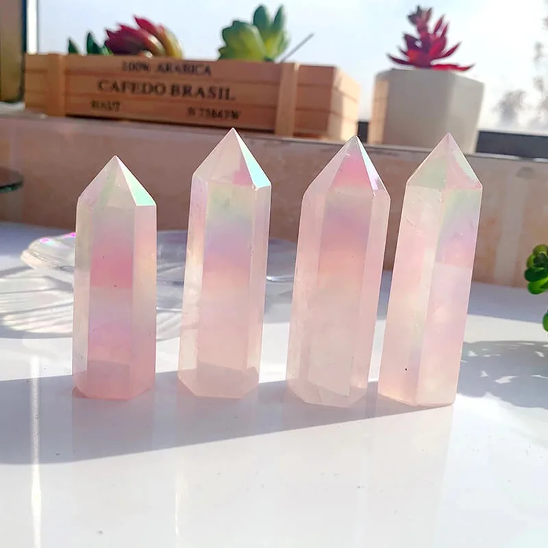 Angel Aura Rose Quartz Tower Wholesale Crystals - 이미지 4
