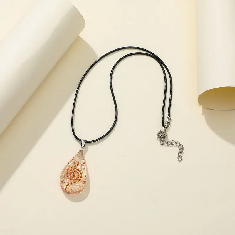 Vue alternative de Black Tourmaline Necklace Water Drop Crystal