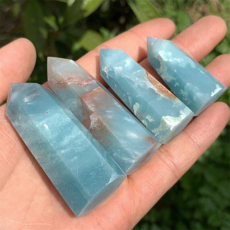 Blue Ocean Calcite Natural popular Gemstone Tower Point Obelisk