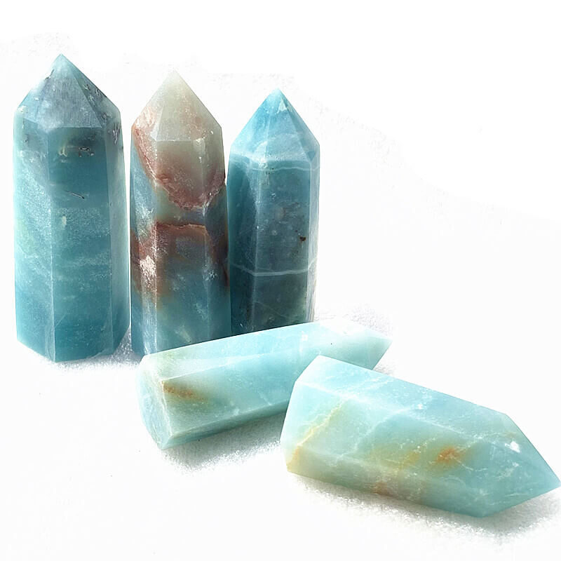 Blue Ocean shops Calcite Natural Gemstone Tower Point Obelisk