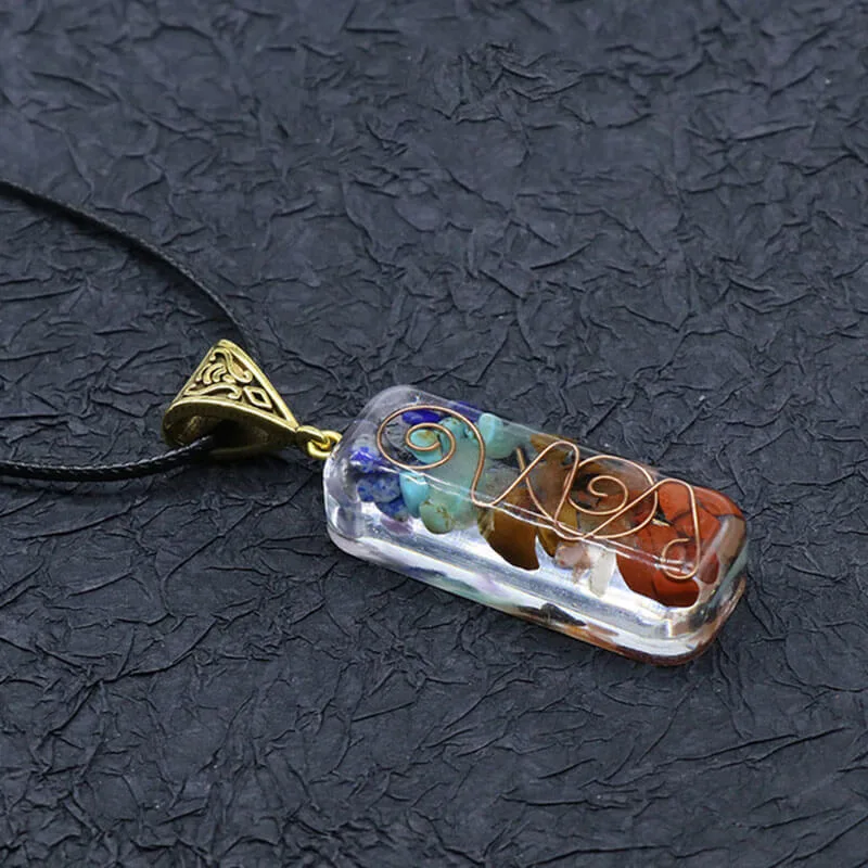 Colorful Chakra Energy Pendant Necklace Wholesale - obrazek 5