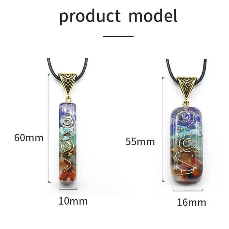 Colorful Chakra Energy Pendant Necklace Wholesale - obrazek 7