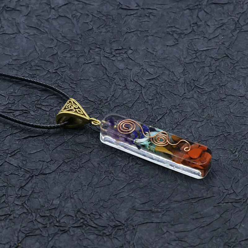 Colorful Chakra Energy Pendant Necklace Wholesale - obrazek 6